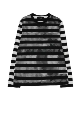 STRIPE WITH POLKA DOT PIGMENT PRINT LONG T