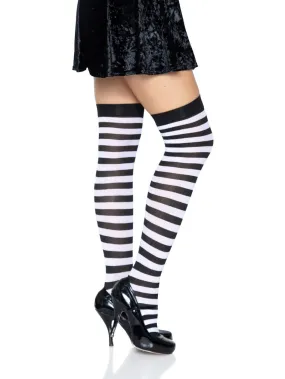 Thigh High Striped Stockings ~ 2 Color Combos