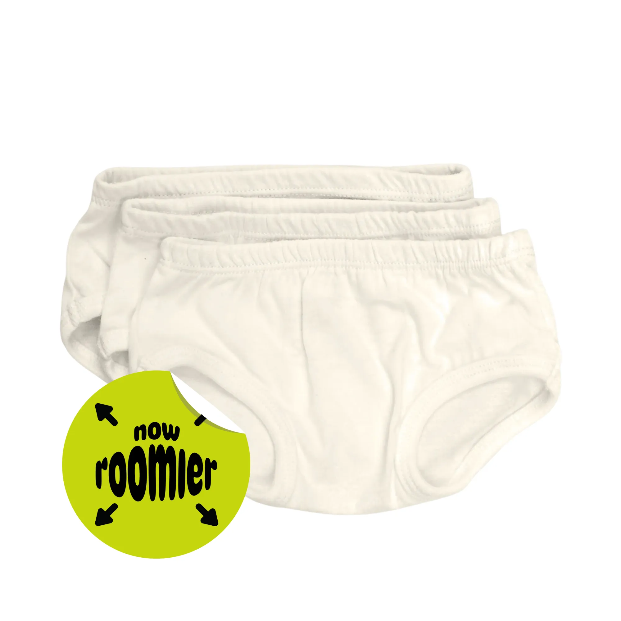 Tiny Undies ROOMIER small cotton underwear - 3-pack