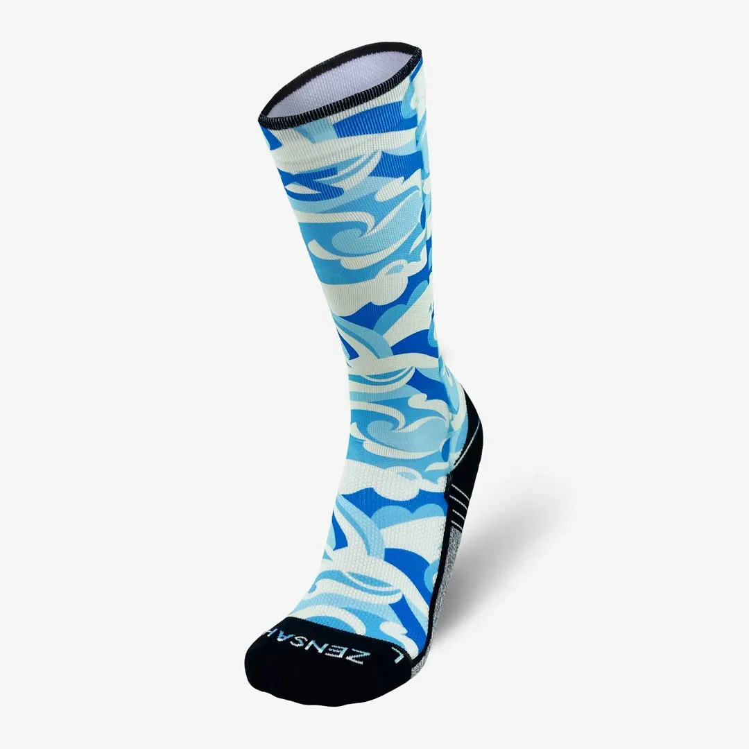 Tropical Surf Waves Compression Socks (Knee-High)