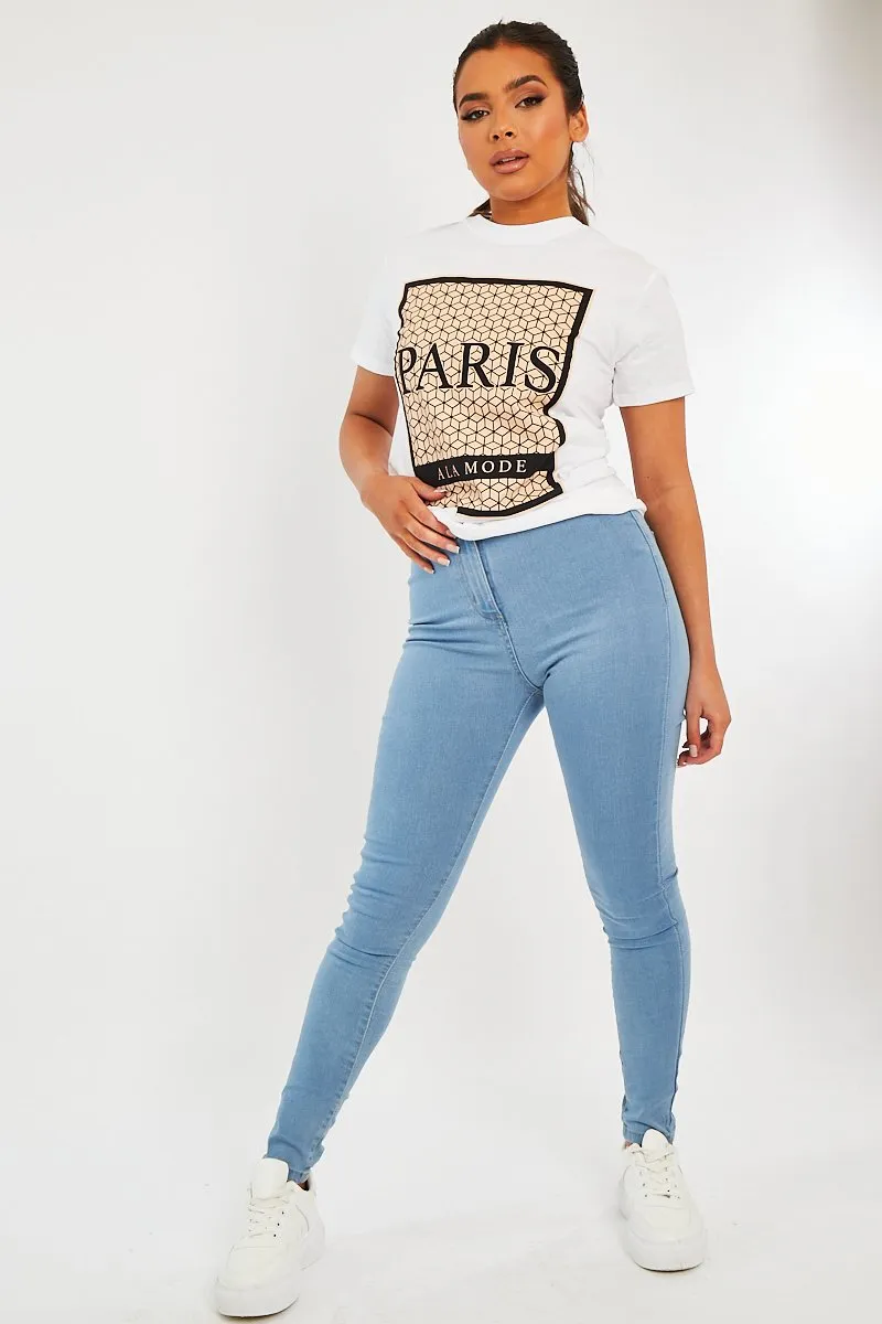 White Paris Slogan T-shirt - Akari