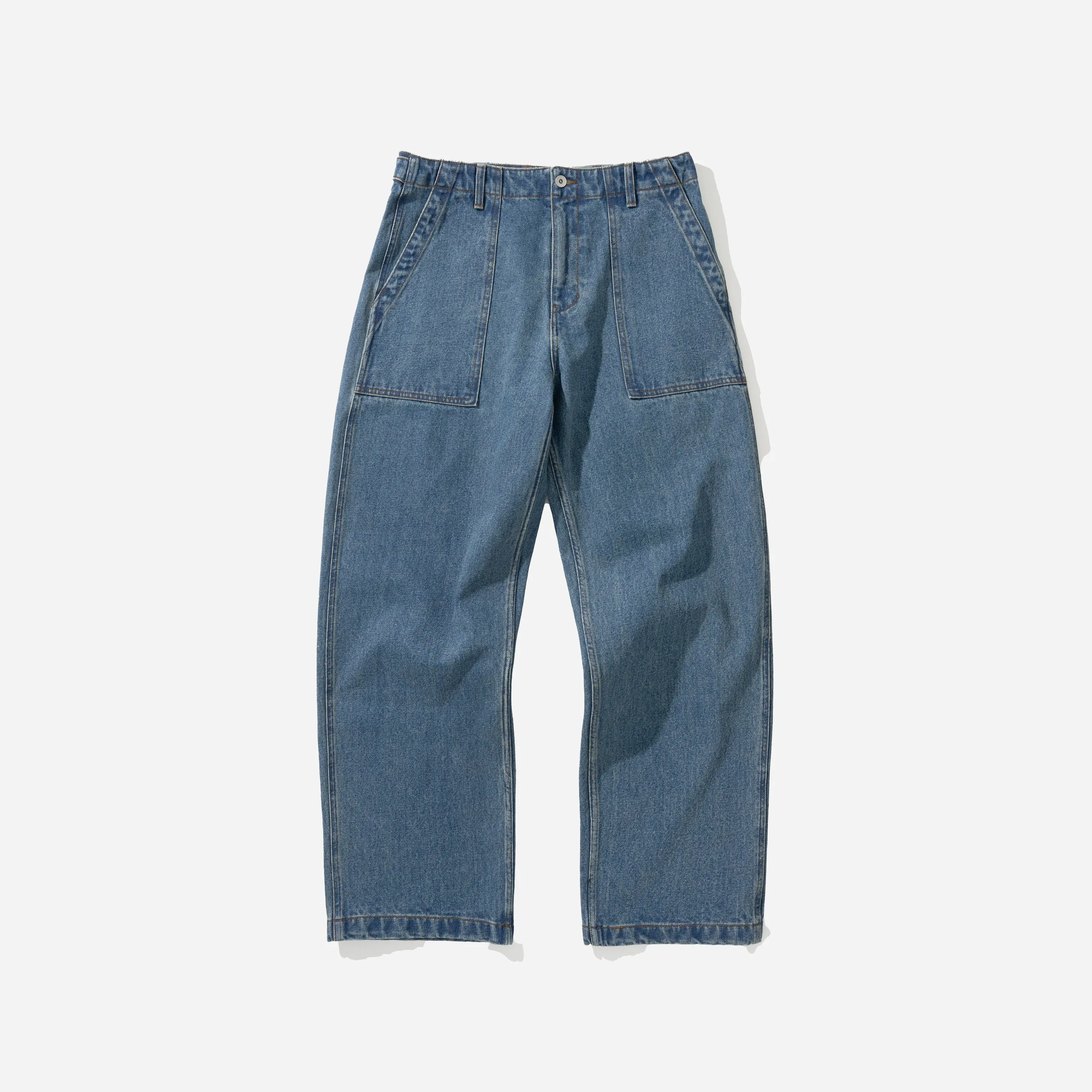 WIDE DENIM FATIGUE PANT - INDIGO WASHED