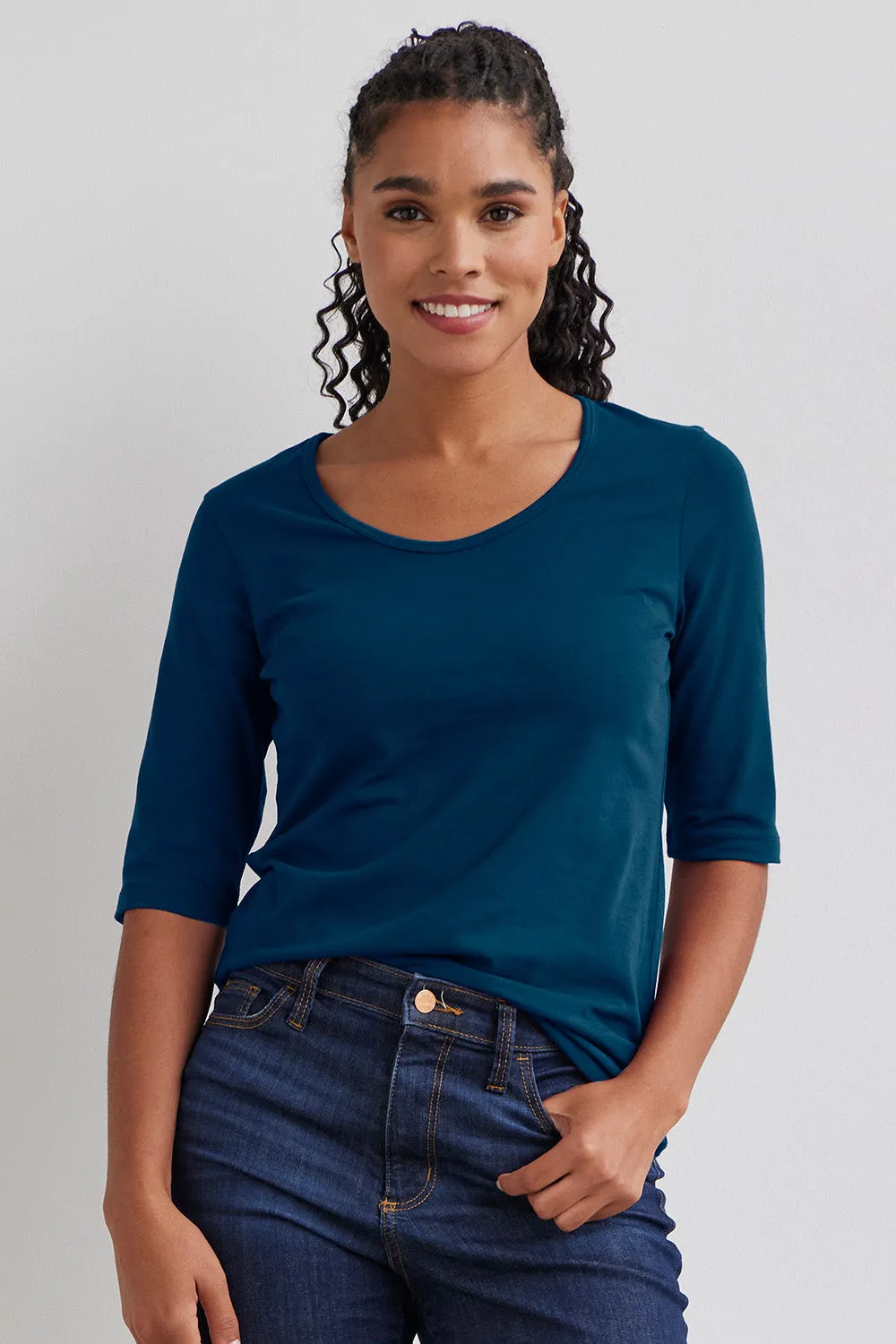 Women's Organic Half Sleeve Scoop Neck Tee