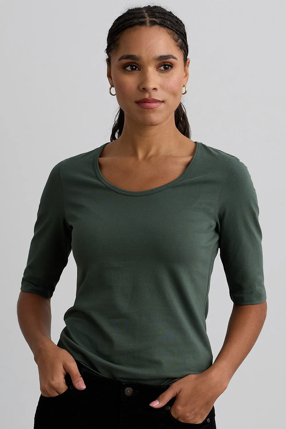 Women's Organic Half Sleeve Scoop Neck Tee