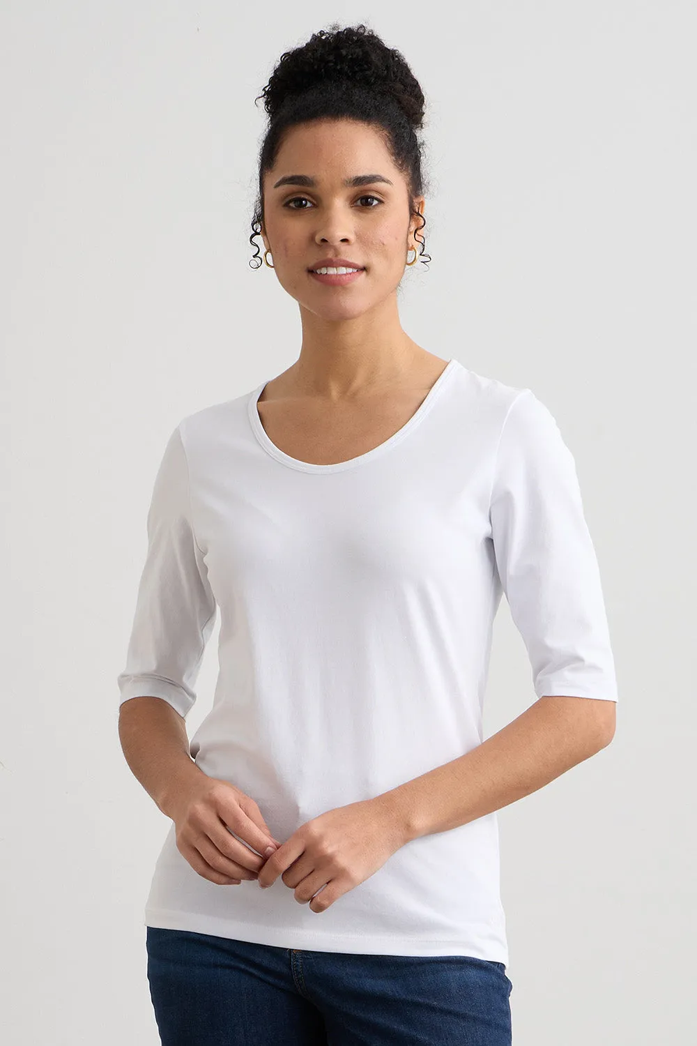 Women's Organic Half Sleeve Scoop Neck Tee