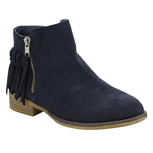 Women's Oscarr-11 Fringe Zipped Flat Ankle Booties